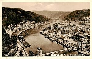 Postkarte Carte Postale 73809785 Tetschen-Bodenbach Boehmen Decin CZ Stadtpanorama mit Blick uebe...