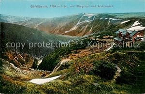 Postkarte Carte Postale 73805943 Elbfallbaude 1284m Riesengebirge CZ mit Elbegrund und Korkonosch...