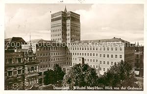 Bild des Verkufers fr Postkarte Carte Postale 73812265 Duesseldorf Wilhelm Marx Haus Blick von der Grabenstrasse Duesseldorf zum Verkauf von Versandhandel Boeger