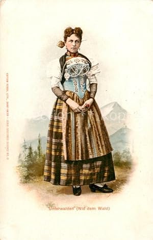 Bild des Verkufers fr Postkarte Carte Postale 13816559 Unterwalden Nidwalden Kanton NW Trachtenfrau zum Verkauf von Versandhandel Boeger