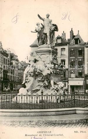Postkarte Carte Postale 13828243 Abbeville 80 Somme Monument de lAmiral Courbet
