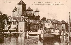 Postkarte Carte Postale 13825669 Annecy 74 Haute-Savoie Le Port et le Chateau fort des Ducs de Ge...