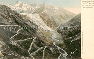 Bild des Verkufers fr Postkarte Carte Postale 13828307 Rhonegletscher Glacier du Rhone VS Panorama der Grimesl und Furka Route zum Verkauf von Versandhandel Boeger
