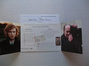 Bild des Verkufers fr Beck and Al Hansen Playing with Matches Thread Waxing Space Sept 15 1998 opening and The Roxy Happening Exhibition invite postcard zum Verkauf von ANARTIST