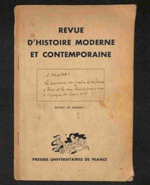 Image du vendeur pour Revue D'Histoire Moderne Et Contemporaine - Le Commerce Des grains Et Des Farines A Paris Et Les Marchands Parisiens A L'epoque De Louis XIV mis en vente par WeBuyBooks