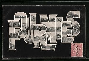Image du vendeur pour Carte postale Fourmies, vues du lieu du lieu insres dans la typographie mis en vente par Bartko-Reher