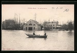 Ansichtskarte Pitres, Ile de Ste-Hélène, Hochwasser