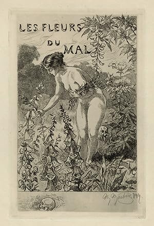 Image du vendeur pour LES FLEURS DU MAL. Suite complte de 12 eaux-fortes graves par Martin Van Maele en double-tat (24 estampes) avec remarques, avant la lettre tires sur papier du Japon. Une rare suite sur verg d'Arches avant la lettre. mis en vente par Librairie L'amour qui bouquine