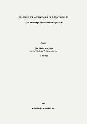 Seller image for Deutsche Verfassungs- und Rechtsgeschichte Band II (Paperback or Softback) for sale by BargainBookStores