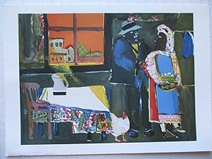 Bild des Verkufers fr A Graphic Odyssey: Romare Bearden as Printmaker The Brooklyn Museum members preview May 4 1995 Exhibition invite postcard zum Verkauf von ANARTIST