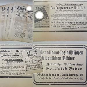 Seller image for Hessenhammer. Nationalsozialistisches Kampfblatt. 6. Jahrgang Nr. 8 vom 19. Februar 1931 / Nr. 14 vom 2. April 1931 / Nr.15 vom 9. April 1931 / Nr. 20 vom 14. Mai 1931 / 7. Jahrgang 1932 Nr. 4 vom 22. Januar 1932 * 5 A u s g a b e n,  u  e r s t s e l t e n Diese Zeitungen werden von uns nur zur staatsbrgerlichen Aufklrung und zur Abwehr verfassungswidriger Bestrebungen angeboten (86 StGB) for sale by Galerie fr gegenstndliche Kunst