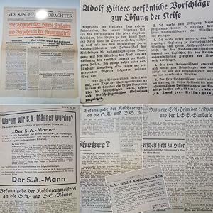 Seller image for Vlkischer Beobachter, Kampfblatt der national-sozialistischen Bewegung Grodeutschlands. - 331. Ausgabe / Reichsausgabe. 45. Jahrgang / Sonnabend, 26. November 1932 * A d o l f H i t l e r g e g e n d a s K a b i n e t t v . P a p e n Diese Zeitung wird von uns nur zur staatsbrgerlichen Aufklrung und zur Abwehr verfassungswidriger Bestrebungen angeboten (86 StGB) for sale by Galerie fr gegenstndliche Kunst