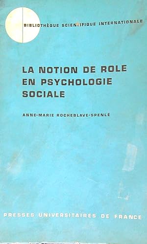 Bild des Verkufers fr La notion de role en psychologie sociale zum Verkauf von Librodifaccia