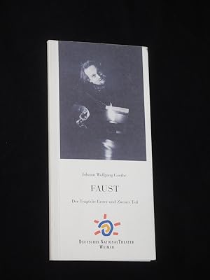 Image du vendeur pour Programmbuch 7 Deutsches Nationaltheater Weimar 1998/99. FAUST I UND II von Goethe. Insz.: Michael Gruner, Bhnenbild: Peter Schulz, Kostme: Gabriele Sterz. Mit Jrgen Hartmann (Faust), Daniel Graf/ Eckart von der Trenck (Mephisto), Louisa Stroux (Margarete), Susanne Storck (Marthe), Birgit Unterweger (Helena), Marcus Schfer, Harald Schwaiger, Nico Saringer, Katja Heinrich mis en vente par Fast alles Theater! Antiquariat fr die darstellenden Knste