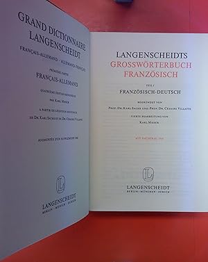 Imagen del vendedor de Langenscheidts Grosswrterbuch Franzsisch - Teil I: Franzsisch-Deutsch (45. Auflage) a la venta por biblion2