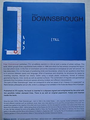 Imagen del vendedor de Peter Downsbrough [Till Editions Janninck Paris 2007 publication announcement Poster a la venta por ANARTIST