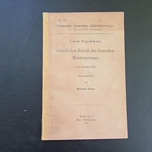 Imagen del vendedor de Neudrucke deutscher Litteraturwerke des XVI. und XVII. Jahrhunderts - Band 73: Adam Puschman - Grndlicher Bericht des deutschen Meistergesangs (Erste Auflage, 1571) a la venta por Bookstore-Online