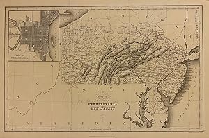 Map of the States of Pennsylvania and New Jersey