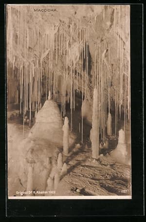 Ansichtskarte Macocha, Tropfsteine in einer Höhle