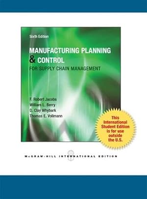 Imagen del vendedor de Manufacturing Planning and Control for Supply Chain Management (Paperback) a la venta por CitiRetail