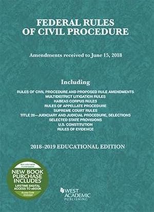 Bild des Verkufers fr Federal Rules of Civil Procedure, Educational Edition, 2018-2019 (Paperback) zum Verkauf von CitiRetail
