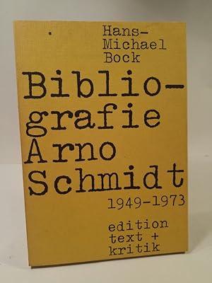 Bild des Verkufers fr Bibliografie Arno Schmidt 1949 - 1973. Text + [und] Kritik zum Verkauf von ANTIQUARIAT Franke BRUDDENBOOKS