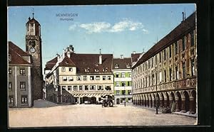 Bild des Verkufers fr Ansichtskarte Memmingen, Marktplatz mit Geschft des Kupferschmieds Friedrich Angerer zum Verkauf von Bartko-Reher