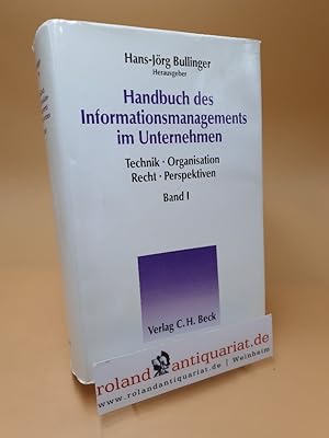 Bild des Verkufers fr Handbuch des Informationsmanagements im Unternehmen ; Bd. 1 zum Verkauf von Roland Antiquariat UG haftungsbeschrnkt