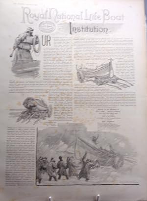 Royal National Lifeboat Institution. 4 page "The Graphic" supplement January 21st 1888