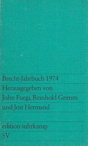 Image du vendeur pour Brecht-Jahrbuch 1974 edition suhrkamp ; 758 mis en vente par Versandantiquariat Nussbaum