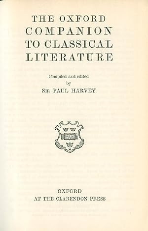 Bild des Verkufers fr The Oxford Companion to Classical Literature zum Verkauf von Emile Kerssemakers ILAB
