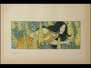 EUGENE GRASSET, INQUIETUDE - 1897 - LITHOGRAPHIE