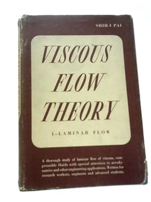 Seller image for Viscous Flow Theory: Laminar Flow V. 1 for sale by World of Rare Books