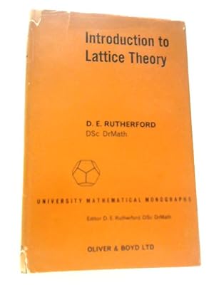 Imagen del vendedor de Introduction to Lattice Theory a la venta por World of Rare Books