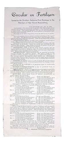 Circular on Fertilizers Issued by the Southern California Fruit Exchange to the Members of their ...
