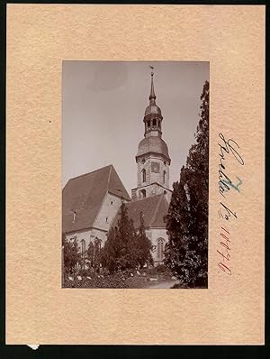 Fotografie Brück, Sohn Meissen, Ansicht Strehla a. Elbe, Blick auf die Kirche