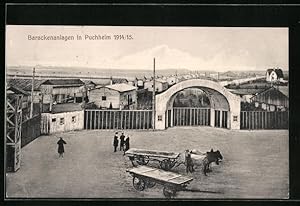 Ansichtskarte Puchheim, Kriegsgefangenenlager 1914-15, Barackenanlagen