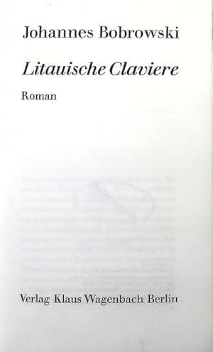 Bild des Verkufers fr Litauische Claviere. zum Verkauf von Antiquariat Bookfarm