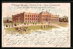 Bild des Verkufers fr Lithographie Osnabrck, 3` Krieger-Waisen-Renthe-Fink-Haus zum Verkauf von Bartko-Reher