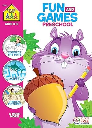 Seller image for School Zone - Fun and Games Preschool Activity Workbook - 320 Pages, Ages 3 and Up, Colors, Shapes, Alphabet, Numbers, and More (School Zone Big Workbook Series) for sale by Reliant Bookstore