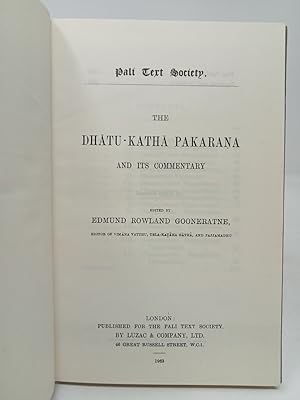 Seller image for The Dhatu-Katha Pakarana and its commentary. for sale by ROBIN SUMMERS BOOKS LTD