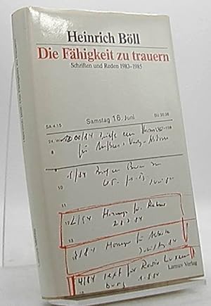 Bild des Verkufers fr Die Fhigkeit zu trauern : Schriften u. Reden 1983 - 1985. zum Verkauf von Antiquariat Unterberger