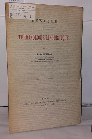 Seller image for Lexique de la terminologie linguistique for sale by Librairie Albert-Etienne