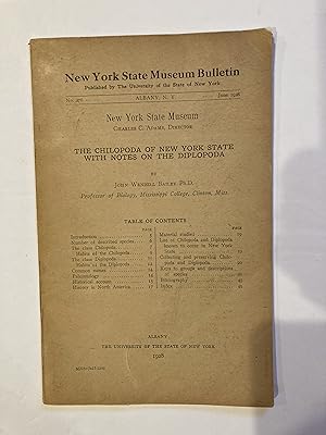 Seller image for THE CHILOPODA OF NEW YORK STATE WITH NOTES ON THE DIPLOPODA for sale by Paul Gritis Books