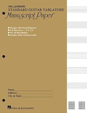 Seller image for Standard Guitar Tablature Manuscript Paper (Paperback) for sale by CitiRetail