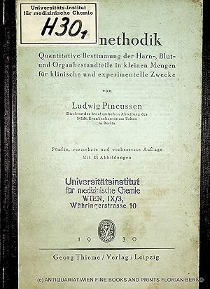 Seller image for Mikromethodik. Quantitative Bestimmung der Harn-, Blut- und Organbestandteile in kleinen Mengen fr klinische und experimentelle Zwecke. Mit 34 Abbildungen. for sale by ANTIQUARIAT.WIEN Fine Books & Prints