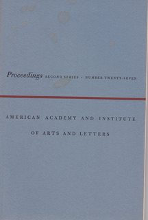 Seller image for PROCEEDINGS OF THE AMERICAN ACADEMY AND INSTITUTE OF ARTS AND LETTERS. (May 19, 1976). Second Series, Number Twenty-Seven. for sale by Never Too Many Books