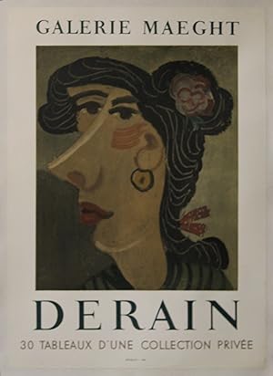 "DERAIN : 30 TABLEAUX D'UNE COLLECTION PRIVÉE" EXPOSITION GALERIE MAEGHT (1958) / Affiche origina...
