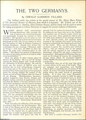 Seller image for The Two Germanys : our Debt to Intellectual Germany ; a Hated Nation ; the German Masses Enlist our Sympathy. An original article from the Review of Reviews, 1914. for sale by Cosmo Books