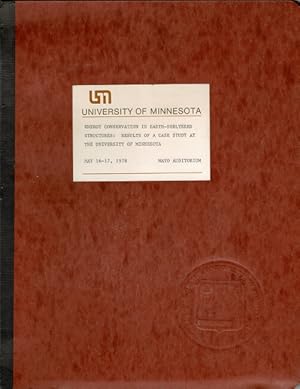 Seller image for Energy conservation in earth sheltered structures: results of a case study at the University of Minnesota for sale by Rulon-Miller Books (ABAA / ILAB)